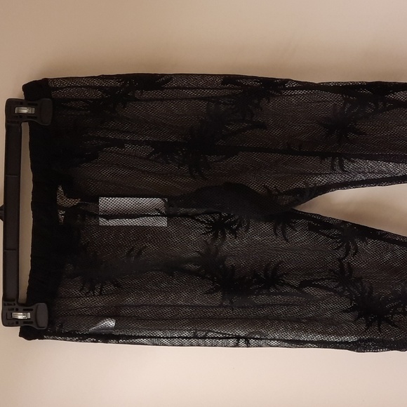 NWT, Miken Swim Black Palm Tree Crochet Cover-up Pants - Picture 9 of 13